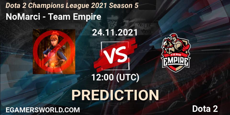 NoMarci проти Team Empire: Поради щодо ставок, прогнози на матчі. 24.11.2021 at 09:01. Dota 2, Dota 2 Champions League 2021 Season 5