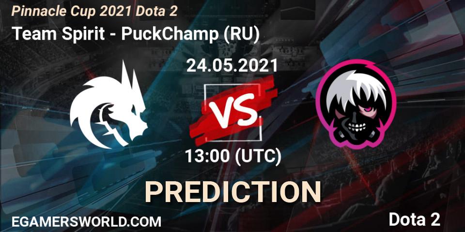 Team Spirit проти PuckChamp (RU): Поради щодо ставок, прогнози на матчі. 24.05.2021 at 13:00. Dota 2, Pinnacle Cup 2021 Dota 2