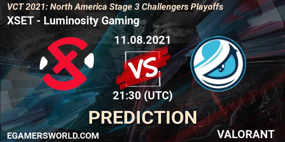 XSET проти Luminosity Gaming: Поради щодо ставок, прогнози на матчі. 11.08.2021 at 22:30. VALORANT, VCT 2021: North America Stage 3 Challengers Playoffs