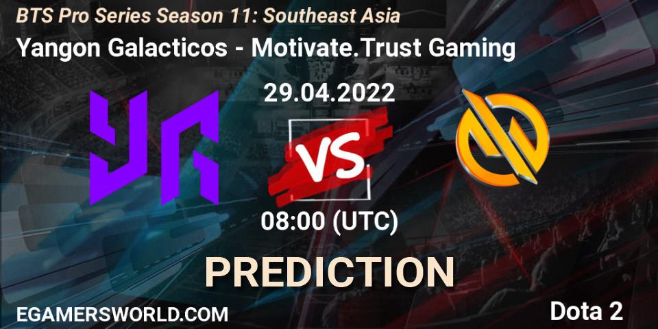 Yangon Galacticos проти Motivate.Trust Gaming: Поради щодо ставок, прогнози на матчі. 29.04.2022 at 08:16. Dota 2, BTS Pro Series Season 11: Southeast Asia