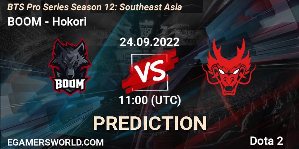 BOOM проти Hokori: Поради щодо ставок, прогнози на матчі. 24.09.2022 at 11:30. Dota 2, BTS Pro Series Season 12: Southeast Asia