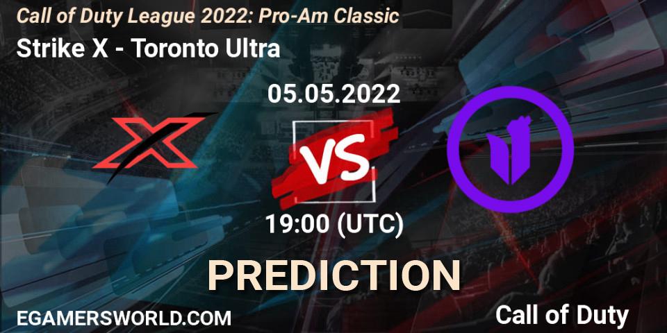 Strike X проти Toronto Ultra: Поради щодо ставок, прогнози на матчі. 05.05.2022 at 19:00. Call of Duty, Call of Duty League 2022: Pro-Am Classic