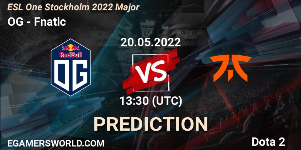 OG проти Fnatic: Поради щодо ставок, прогнози на матчі. 20.05.2022 at 14:10. Dota 2, ESL One Stockholm 2022 Major