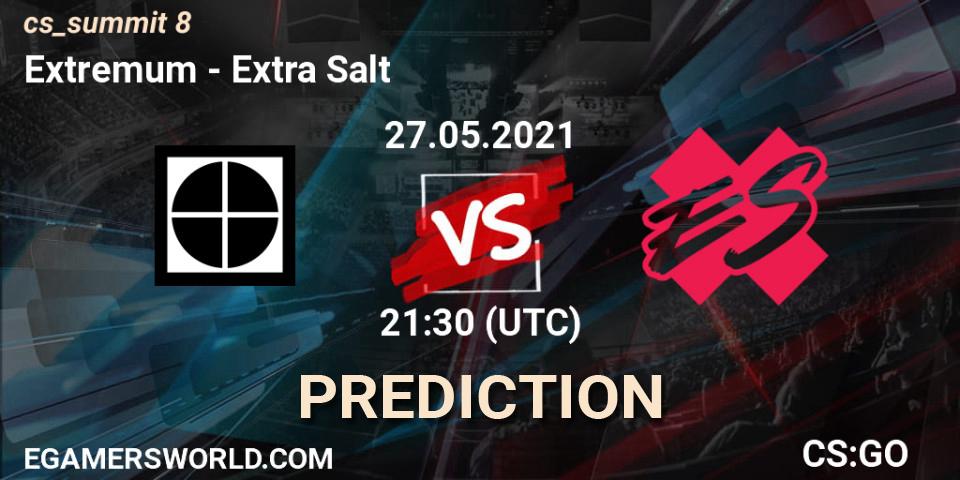 Extremum проти Extra Salt: Поради щодо ставок, прогнози на матчі. 27.05.2021 at 21:30. Counter-Strike (CS2), cs_summit 8