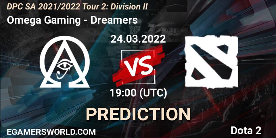 Omega Gaming проти Dreamers: Поради щодо ставок, прогнози на матчі. 24.03.2022 at 19:00. Dota 2, DPC 2021/2022 Tour 2: SA Division II (Lower)