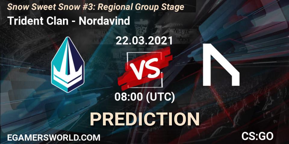 Trident Clan проти Nordavind: Поради щодо ставок, прогнози на матчі. 22.03.2021 at 08:00. Counter-Strike (CS2), Snow Sweet Snow #3: Regional Group Stage