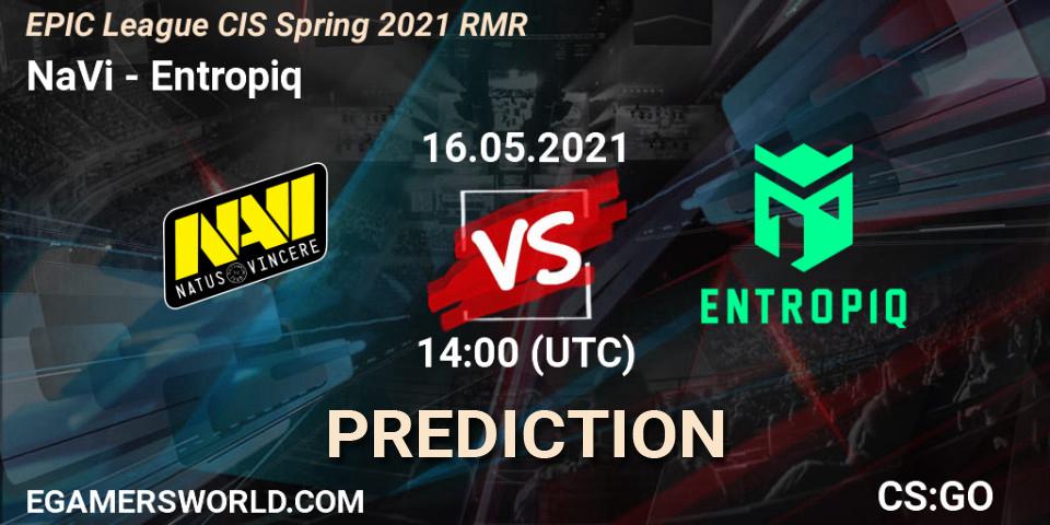 NaVi проти Entropiq: Поради щодо ставок, прогнози на матчі. 16.05.2021 at 14:00. Counter-Strike (CS2), EPIC League CIS Spring 2021 RMR