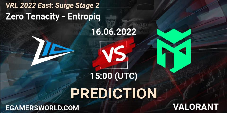 Zero Tenacity проти Entropiq: Поради щодо ставок, прогнози на матчі. 16.06.2022 at 15:00. VALORANT, VRL 2022 East: Surge Stage 2