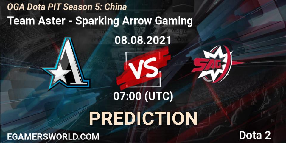 Team Aster проти Sparking Arrow Gaming: Поради щодо ставок, прогнози на матчі. 08.08.2021 at 07:07. Dota 2, OGA Dota PIT Season 5: China