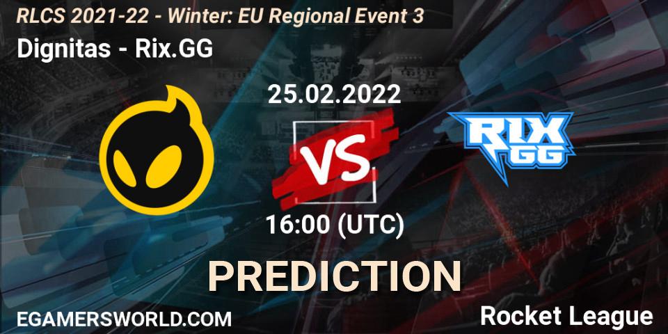 Dignitas проти Rix.GG: Поради щодо ставок, прогнози на матчі. 25.02.2022 at 16:00. Rocket League, RLCS 2021-22 - Winter: EU Regional Event 3