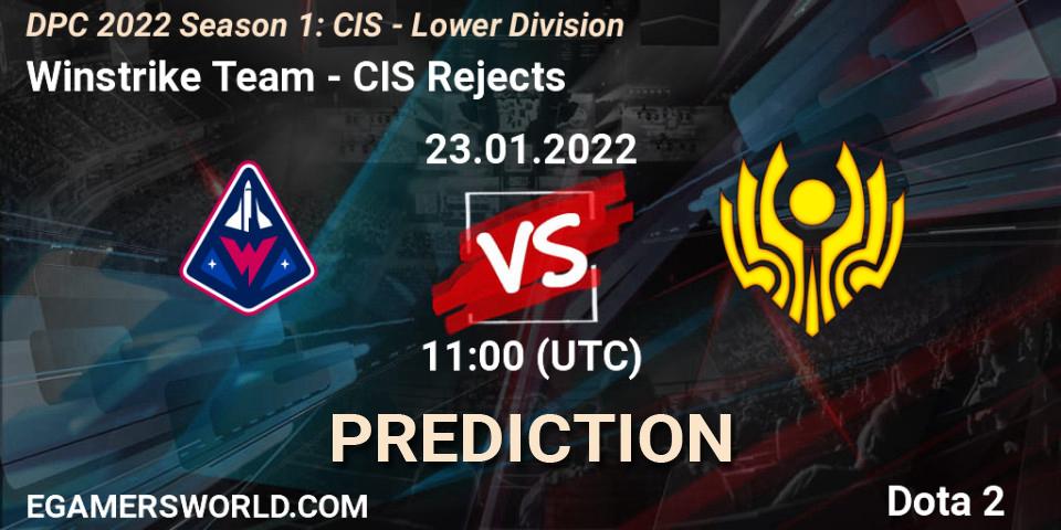 Winstrike Team проти CIS Rejects: Поради щодо ставок, прогнози на матчі. 23.01.2022 at 11:00. Dota 2, DPC 2022 Season 1: CIS - Lower Division