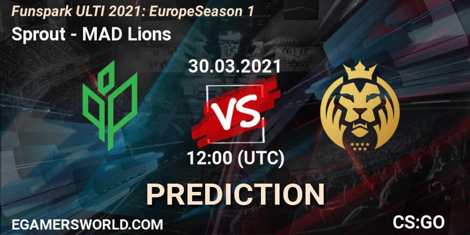 Sprout проти MAD Lions: Поради щодо ставок, прогнози на матчі. 30.03.2021 at 12:00. Counter-Strike (CS2), Funspark ULTI 2021: Europe Season 1