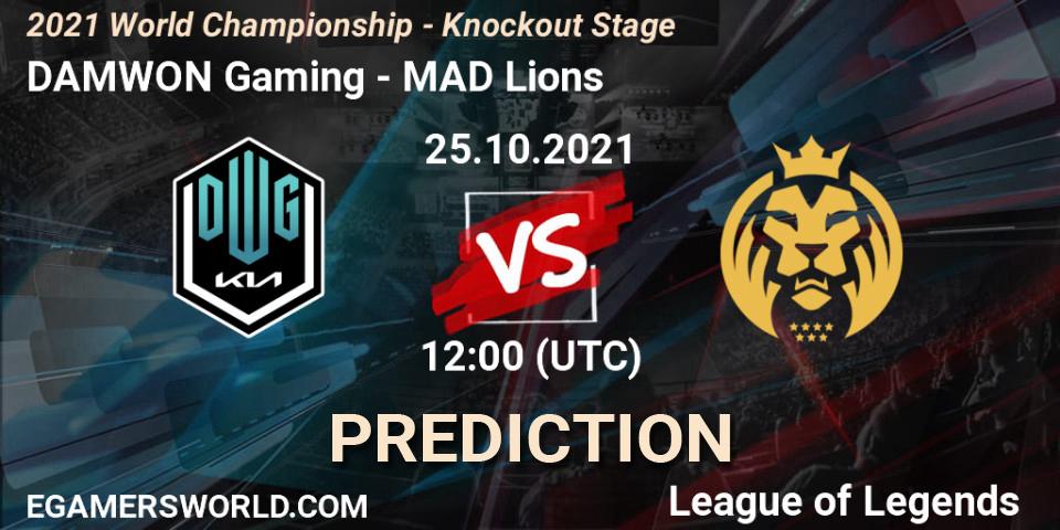 DAMWON Gaming проти MAD Lions: Поради щодо ставок, прогнози на матчі. 24.10.2021 at 12:00. LoL, 2021 World Championship - Knockout Stage
