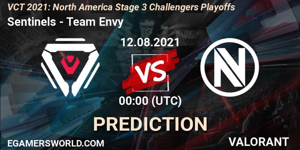 Sentinels проти Team Envy: Поради щодо ставок, прогнози на матчі. 12.08.2021 at 00:00. VALORANT, VCT 2021: North America Stage 3 Challengers Playoffs