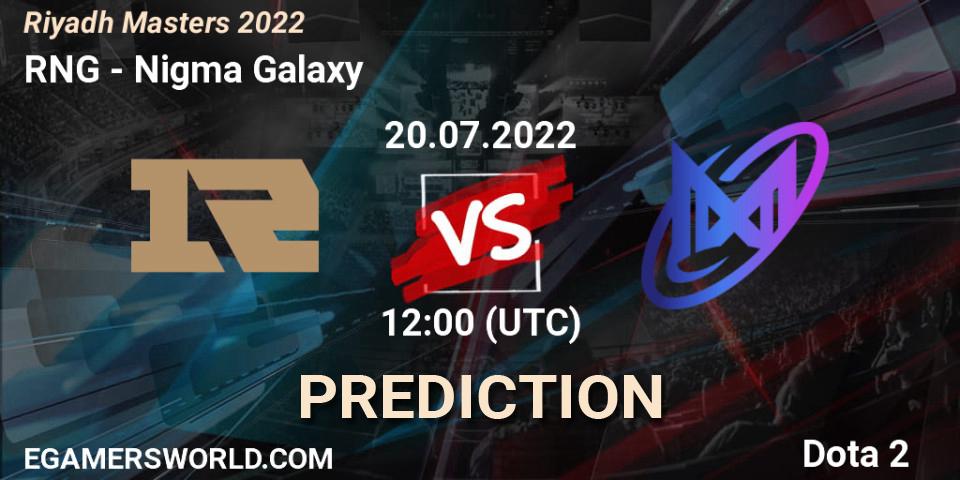 RNG проти Nigma Galaxy: Поради щодо ставок, прогнози на матчі. 20.07.2022 at 12:38. Dota 2, Riyadh Masters 2022