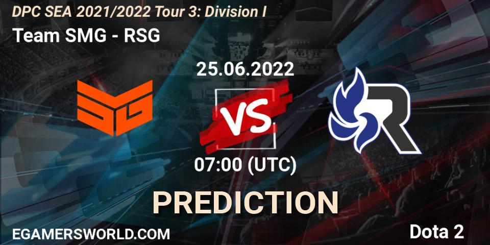 Team SMG проти RSG: Поради щодо ставок, прогнози на матчі. 25.06.2022 at 07:31. Dota 2, DPC SEA 2021/2022 Tour 3: Division I