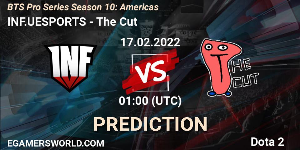 INF.UESPORTS проти The Cut: Поради щодо ставок, прогнози на матчі. 17.02.2022 at 01:45. Dota 2, BTS Pro Series Season 10: Americas