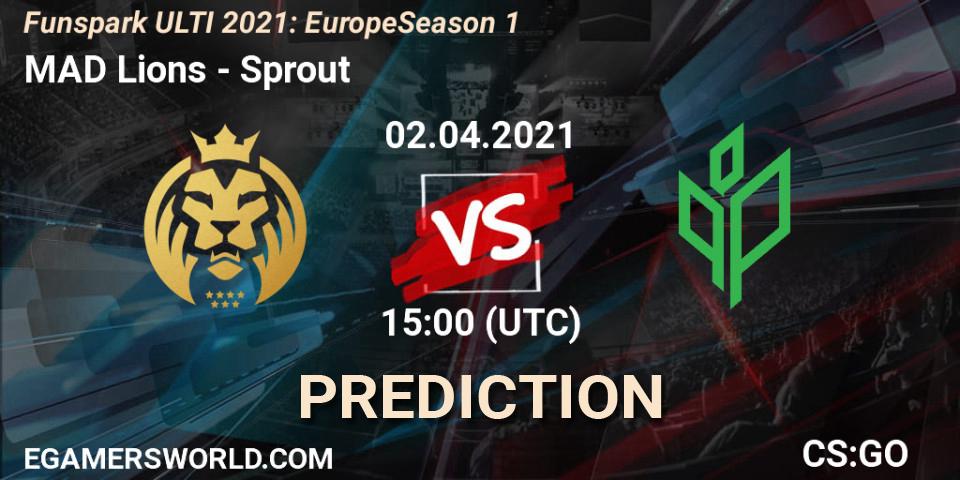 MAD Lions проти Sprout: Поради щодо ставок, прогнози на матчі. 02.04.2021 at 15:30. Counter-Strike (CS2), Funspark ULTI 2021: Europe Season 1