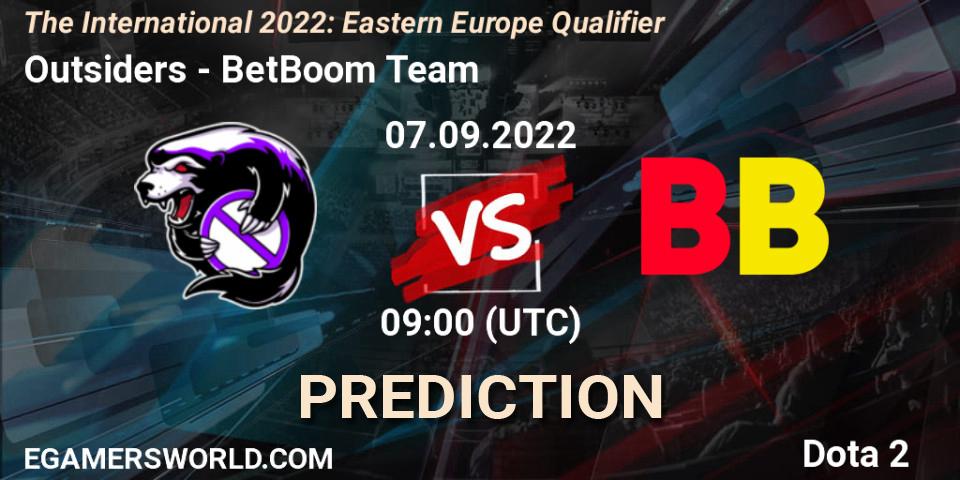 Outsiders проти BetBoom Team: Поради щодо ставок, прогнози на матчі. 07.09.2022 at 08:27. Dota 2, The International 2022: Eastern Europe Qualifier