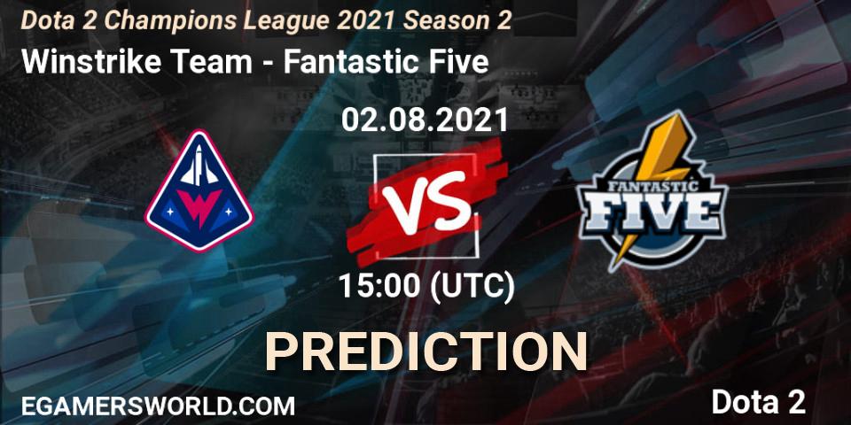 Winstrike Team проти Fantastic Five: Поради щодо ставок, прогнози на матчі. 02.08.2021 at 15:00. Dota 2, Dota 2 Champions League 2021 Season 2