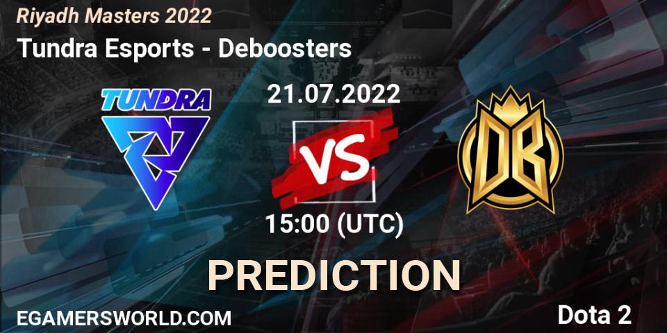Tundra Esports проти Deboosters: Поради щодо ставок, прогнози на матчі. 21.07.2022 at 15:08. Dota 2, Riyadh Masters 2022