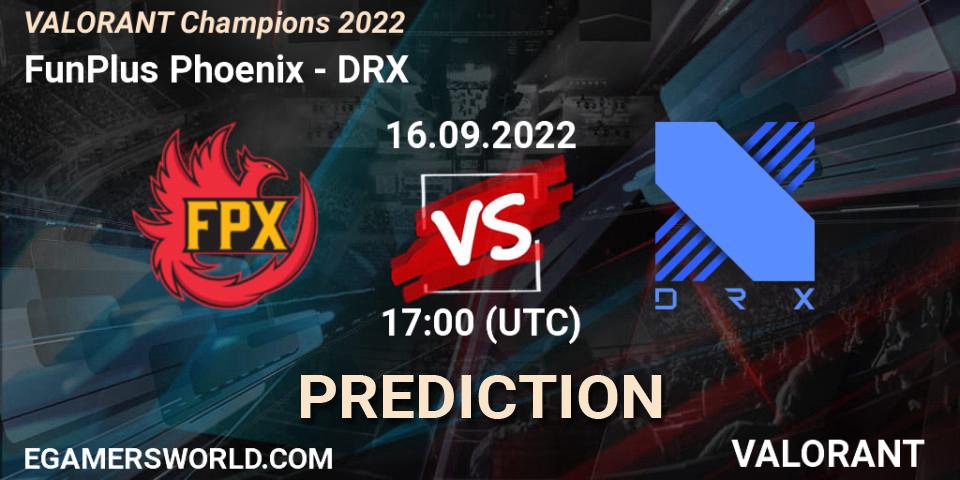 FunPlus Phoenix проти DRX: Поради щодо ставок, прогнози на матчі. 16.09.2022 at 17:00. VALORANT, VALORANT Champions 2022