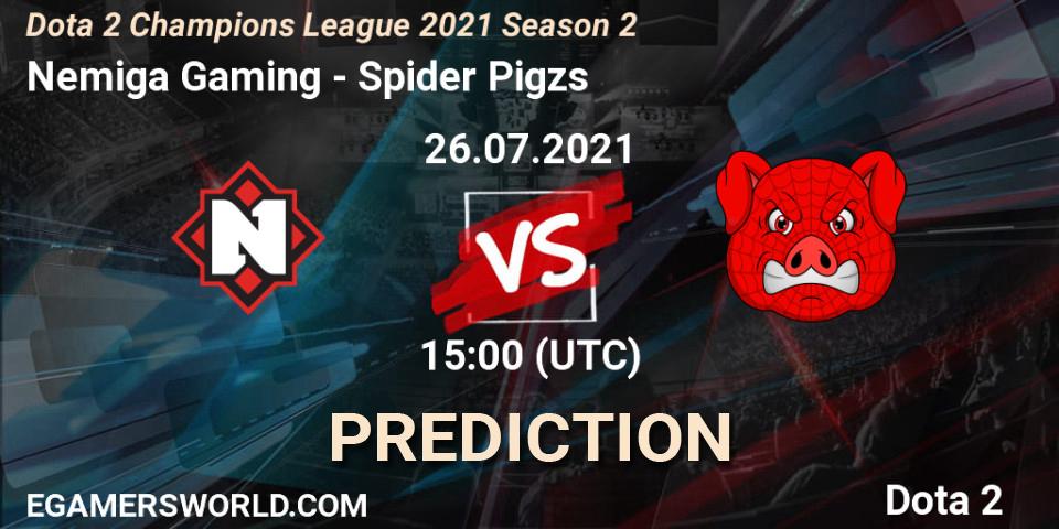 Nemiga Gaming проти Spider Pigzs: Поради щодо ставок, прогнози на матчі. 26.07.2021 at 14:59. Dota 2, Dota 2 Champions League 2021 Season 2