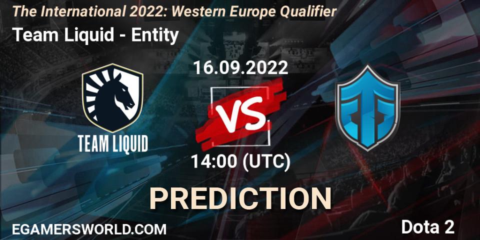 Team Liquid проти Entity: Поради щодо ставок, прогнози на матчі. 16.09.2022 at 16:07. Dota 2, The International 2022: Western Europe Qualifier