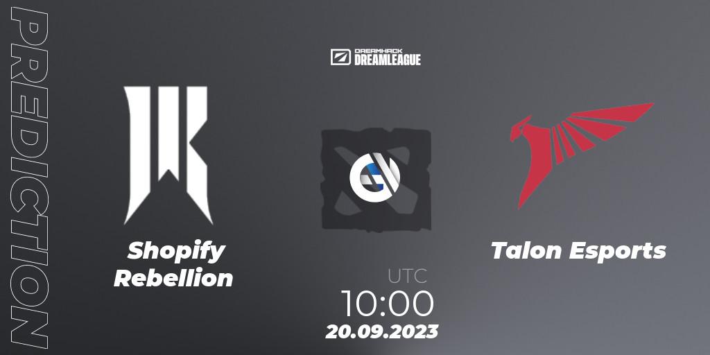 Shopify Rebellion проти Talon Esports: Поради щодо ставок, прогнози на матчі. 20.09.2023 at 09:55. Dota 2, DreamLeague Season 21