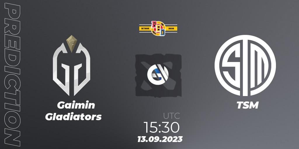 Gaimin Gladiators проти TSM: Поради щодо ставок, прогнози на матчі. 13.09.2023 at 18:00. Dota 2, BetBoom Dacha