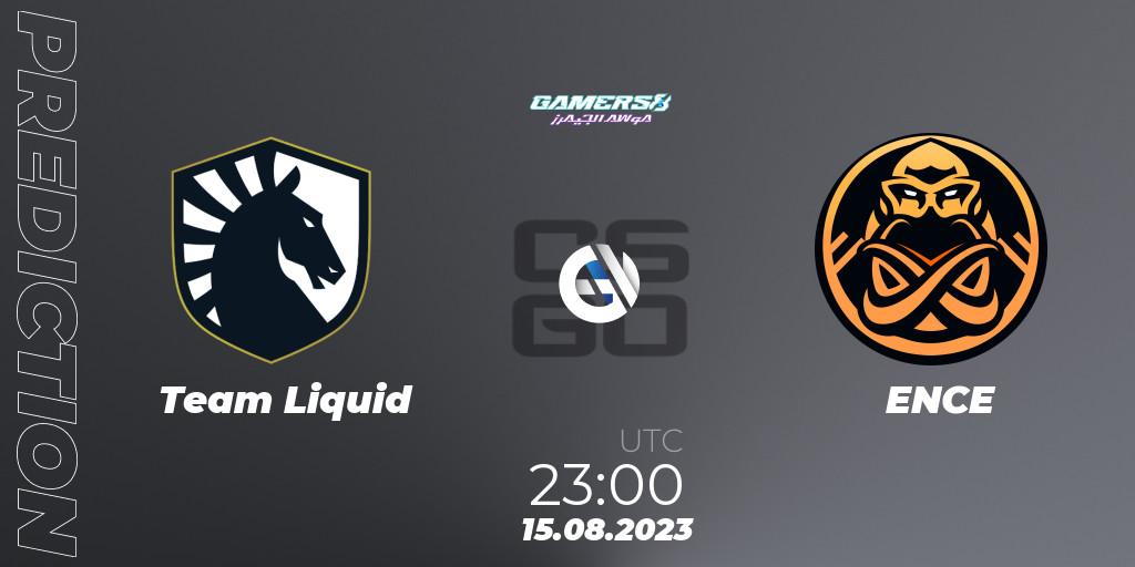 Team Liquid проти ENCE: Поради щодо ставок, прогнози на матчі. 16.08.2023 at 18:10. Counter-Strike (CS2), Gamers8 2023