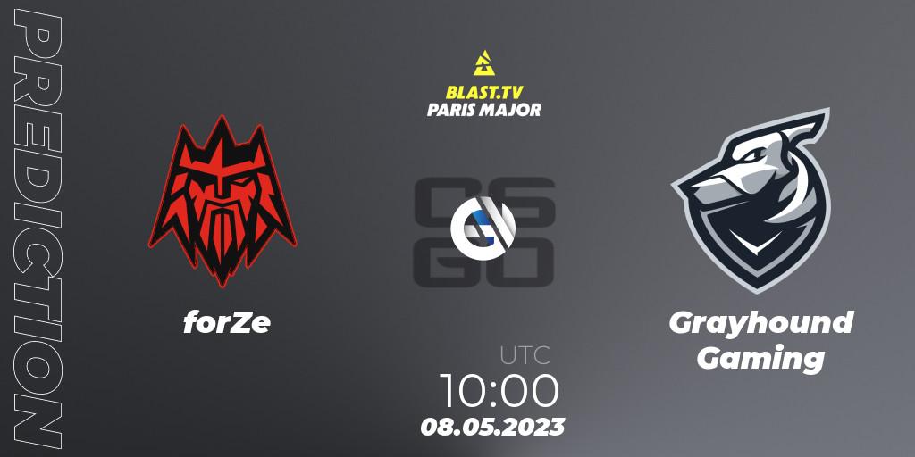 forZe проти Grayhound Gaming: Поради щодо ставок, прогнози на матчі. 08.05.2023 at 12:30. Counter-Strike (CS2), BLAST Paris Major 2023 Challengers Stage