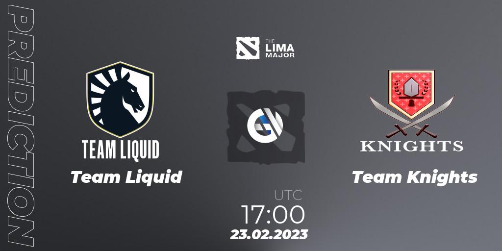 Team Liquid проти Team Knights: Поради щодо ставок, прогнози на матчі. 23.02.2023 at 16:58. Dota 2, The Lima Major 2023
