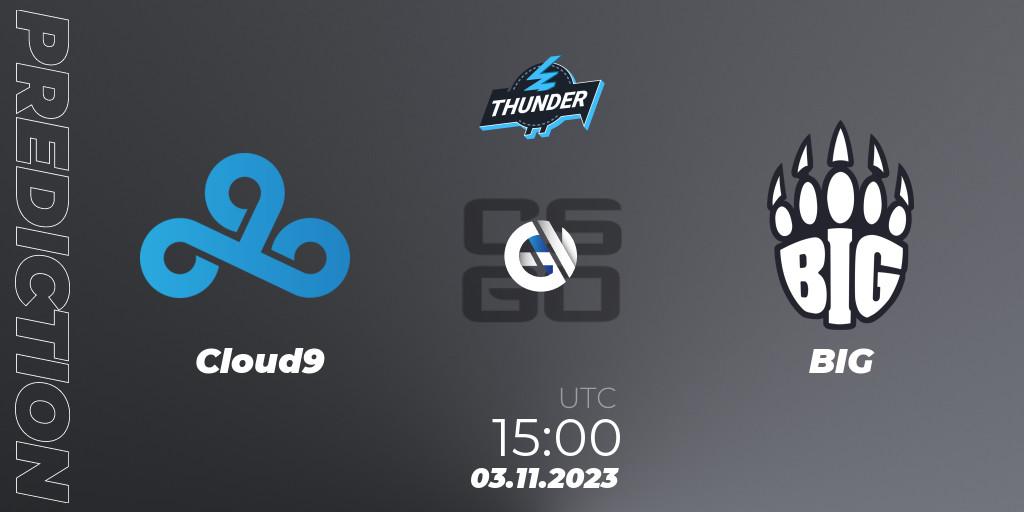 Cloud9 проти BIG: Поради щодо ставок, прогнози на матчі. 03.11.2023 at 15:10. Counter-Strike (CS2), Thunderpick CS:GO World Championship 2023