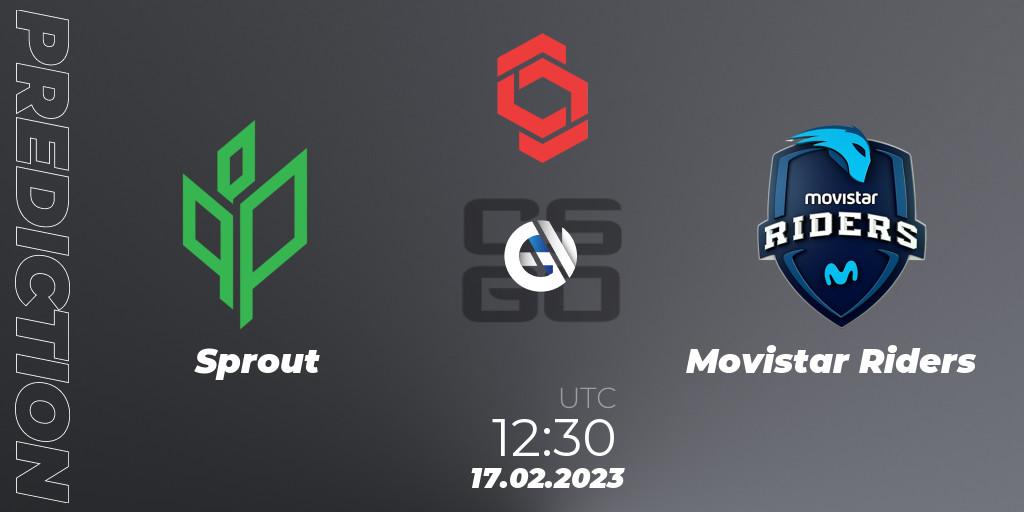 Sprout проти Movistar Riders: Поради щодо ставок, прогнози на матчі. 17.02.2023 at 12:20. Counter-Strike (CS2), CCT Central Europe Series Finals #1