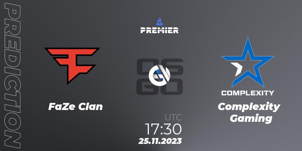 FaZe Clan проти Complexity Gaming: Поради щодо ставок, прогнози на матчі. 25.11.2023 at 18:55. Counter-Strike (CS2), BLAST Premier Fall Final 2023