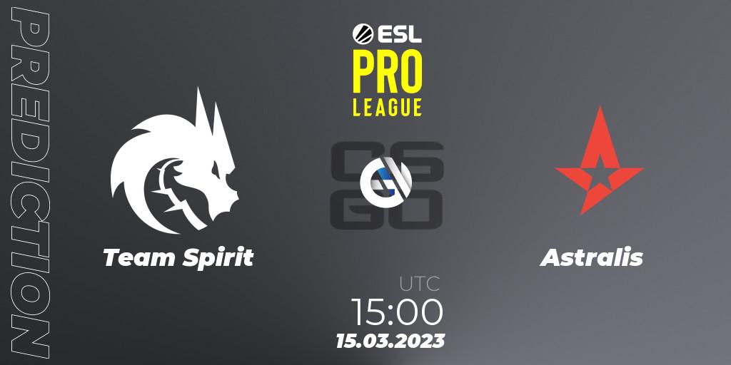 Team Spirit проти Astralis: Поради щодо ставок, прогнози на матчі. 15.03.2023 at 15:00. Counter-Strike (CS2), ESL Pro League Season 17