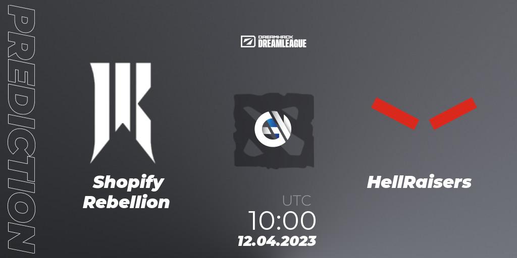 Shopify Rebellion проти ex-HellRaisers: Поради щодо ставок, прогнози на матчі. 12.04.2023 at 10:10. Dota 2, DreamLeague Season 19 - Group Stage 1
