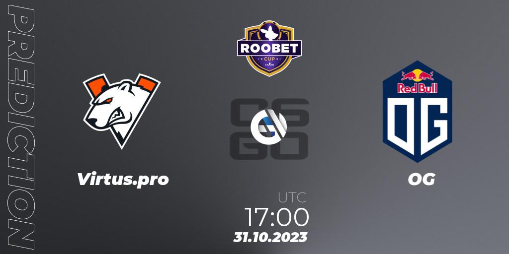 Virtus.pro проти OG: Поради щодо ставок, прогнози на матчі. 31.10.2023 at 17:00. Counter-Strike (CS2), Roobet Cup 2023