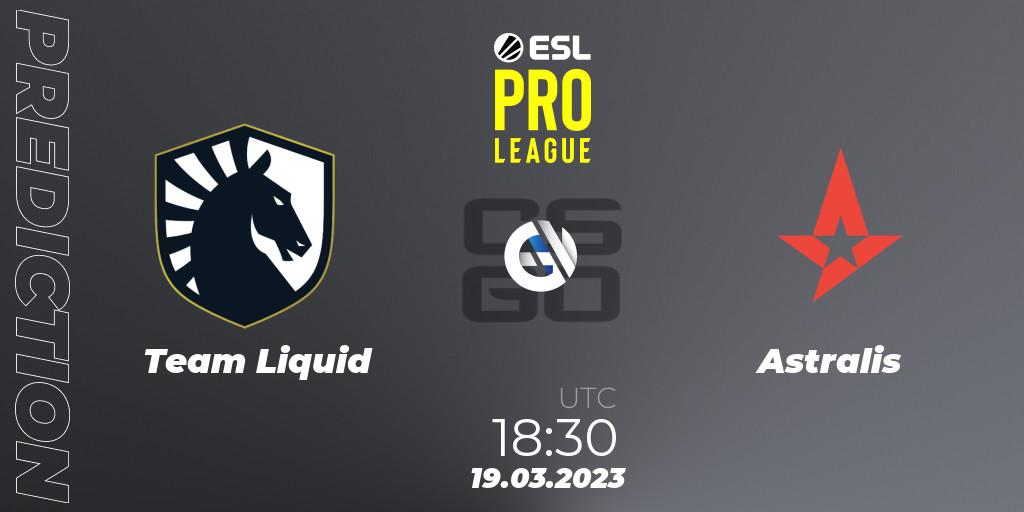 Team Liquid проти Astralis: Поради щодо ставок, прогнози на матчі. 19.03.2023 at 18:40. Counter-Strike (CS2), ESL Pro League Season 17