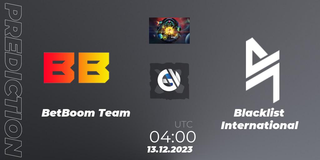 BetBoom Team проти Blacklist International: Поради щодо ставок, прогнози на матчі. 13.12.2023 at 04:00. Dota 2, ESL One - Kuala Lumpur 2023
