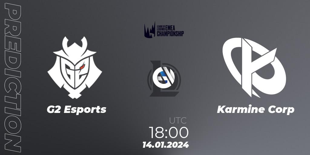 G2 Esports проти Karmine Corp: Поради щодо ставок, прогнози на матчі. 14.01.2024 at 18:40. LoL, LEC Winter 2024 - Regular Season