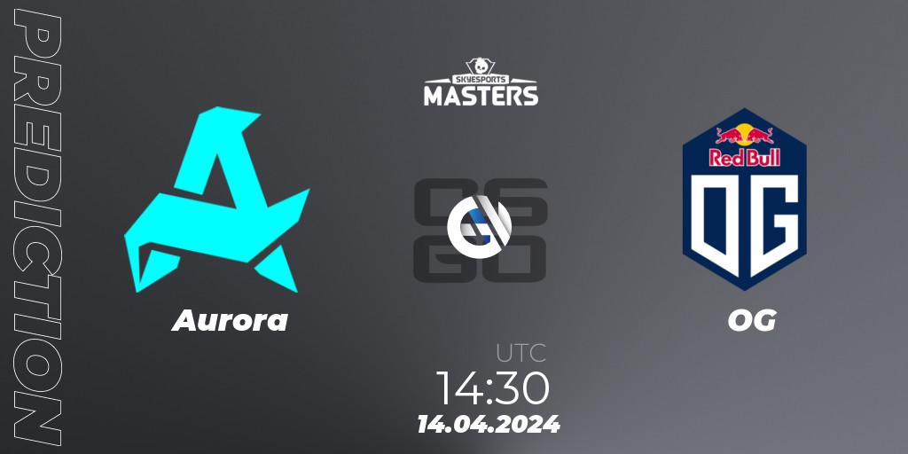 Aurora проти OG: Поради щодо ставок, прогнози на матчі. 14.04.2024 at 14:30. Counter-Strike (CS2), Skyesports Masters 2024