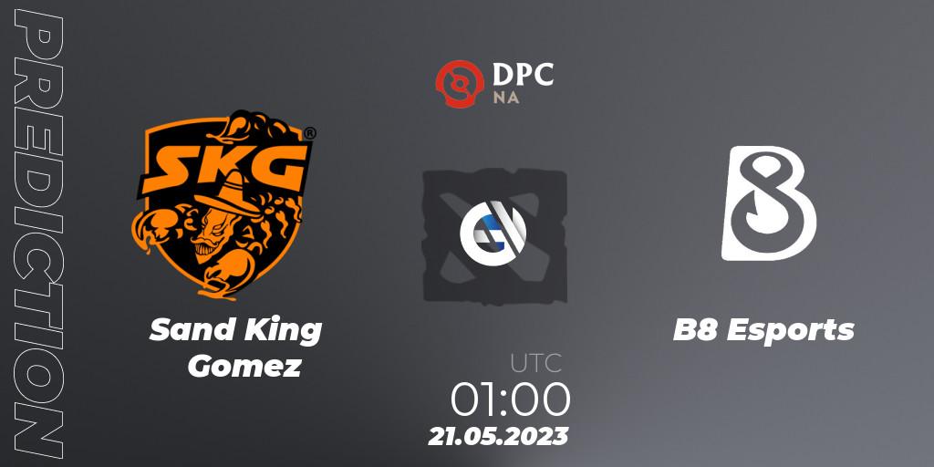 Sand King Gomez проти B8 Esports: Поради щодо ставок, прогнози на матчі. 21.05.2023 at 00:56. Dota 2, DPC 2023 Tour 3: NA Division I (Upper)