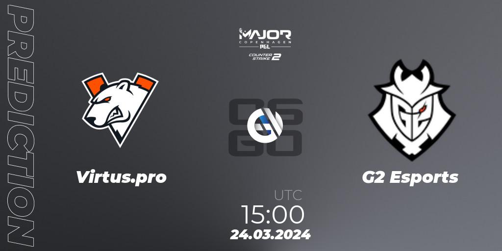 Virtus.pro проти G2 Esports: Поради щодо ставок, прогнози на матчі. 24.03.2024 at 13:55. Counter-Strike (CS2), PGL CS2 Major Copenhagen 2024