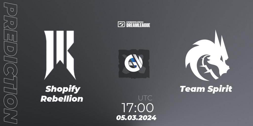 Shopify Rebellion проти Team Spirit: Поради щодо ставок, прогнози на матчі. 05.03.2024 at 16:55. Dota 2, DreamLeague Season 22