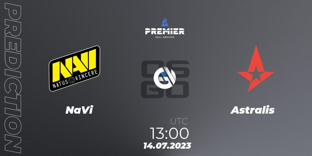 NaVi проти Astralis: Поради щодо ставок, прогнози на матчі. 14.07.2023 at 12:45. Counter-Strike (CS2), BLAST Premier Fall Groups 2023