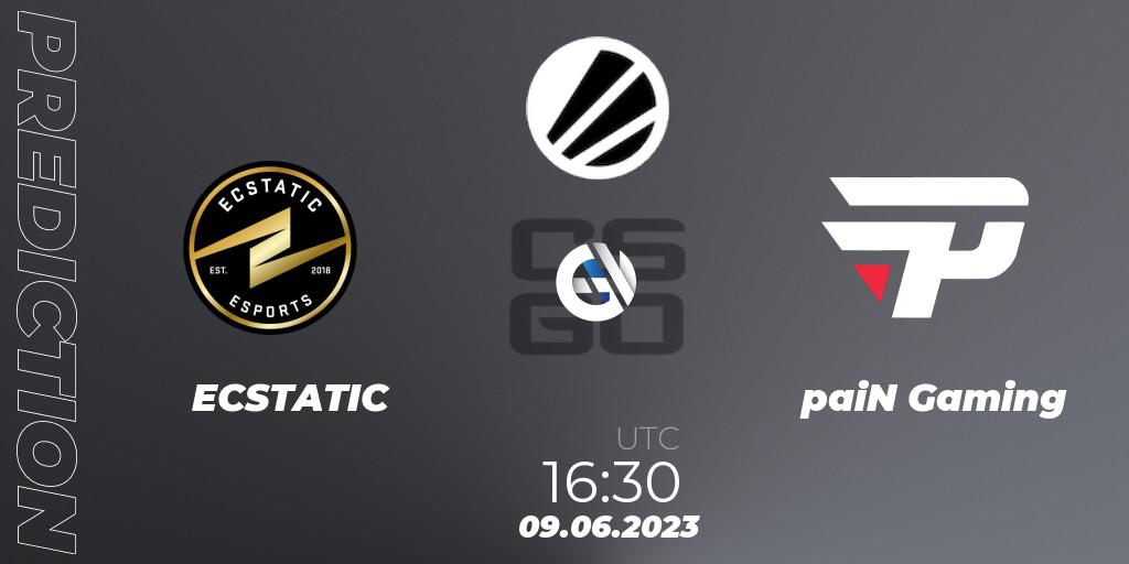ECSTATIC проти paiN Gaming: Поради щодо ставок, прогнози на матчі. 09.06.2023 at 17:20. Counter-Strike (CS2), ESL Challenger Katowice 2023