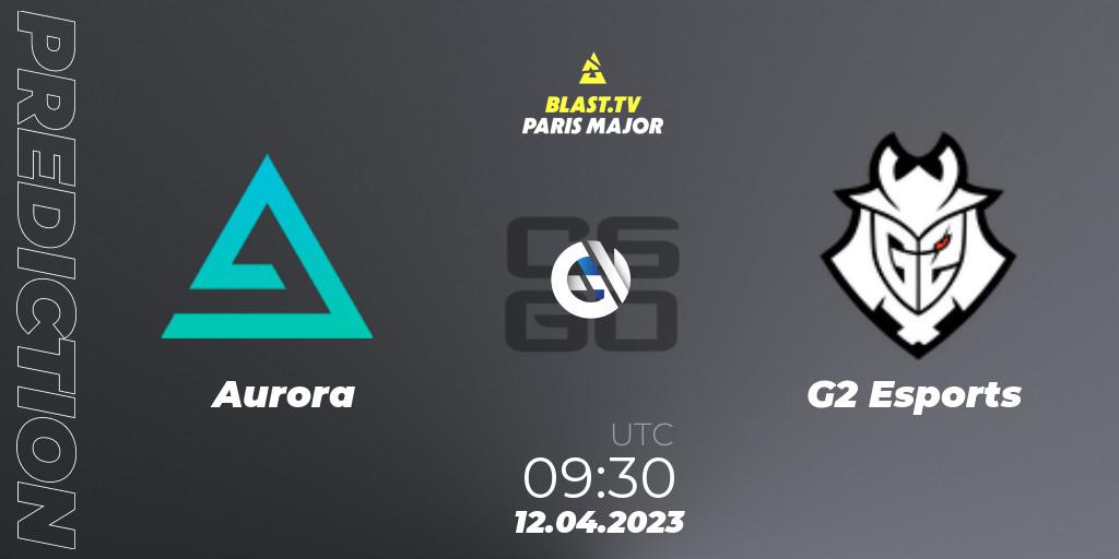 Aurora проти G2 Esports: Поради щодо ставок, прогнози на матчі. 12.04.2023 at 09:30. Counter-Strike (CS2), BLAST.tv Paris Major 2023 Europe RMR B