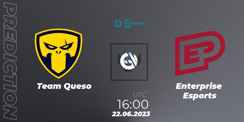 Team Queso проти Enterprise Esports: Поради щодо ставок, прогнози на матчі. 22.06.2023 at 16:00. VALORANT, VALORANT Challengers Ascension 2023: EMEA - Play-In